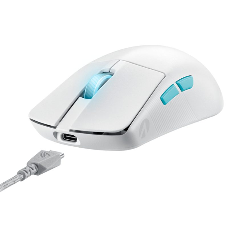Asus P713 ROG Harpe Ace Aim Lab Edition Tri-Mode Aimpoint SpeedNova Ultra-Lightweight Wireless Gaming Mouse - Moonlight White