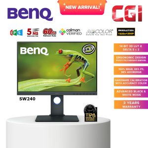 BenQ 24.1" SW240 AQCOLOR HD IPS 60Hz 5ms 100% sRGB 95% P3 99% AdobeRGB Ergonomic Photographer Monitor