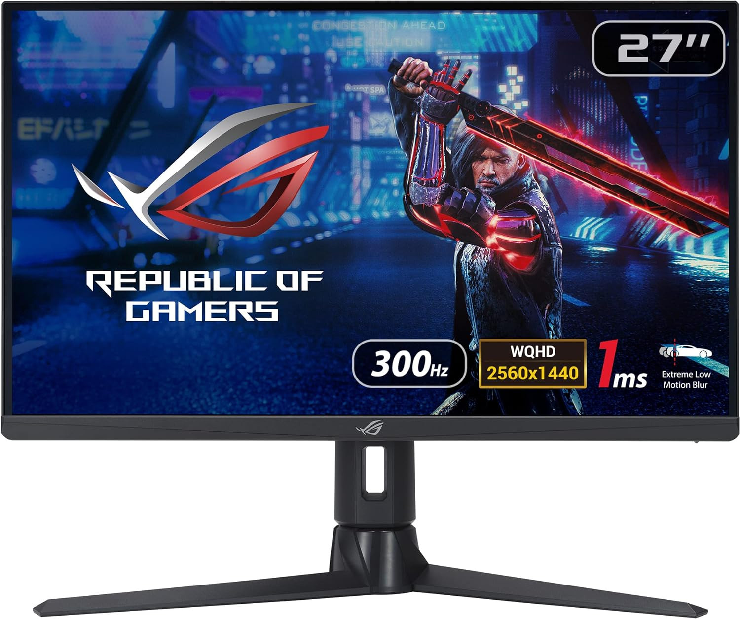 Asus 27" XG27AQMR ROG Strix Fast IPS WQHD HDR10 HDR600 G-Sync Freesync 300Hz 1ms Ergonomic Gaming Monitor