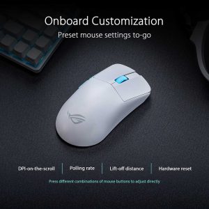 Asus P713 ROG Harpe Ace Aim Lab Edition Tri-Mode Aimpoint SpeedNova Ultra-Lightweight Wireless Gaming Mouse - Moonlight White