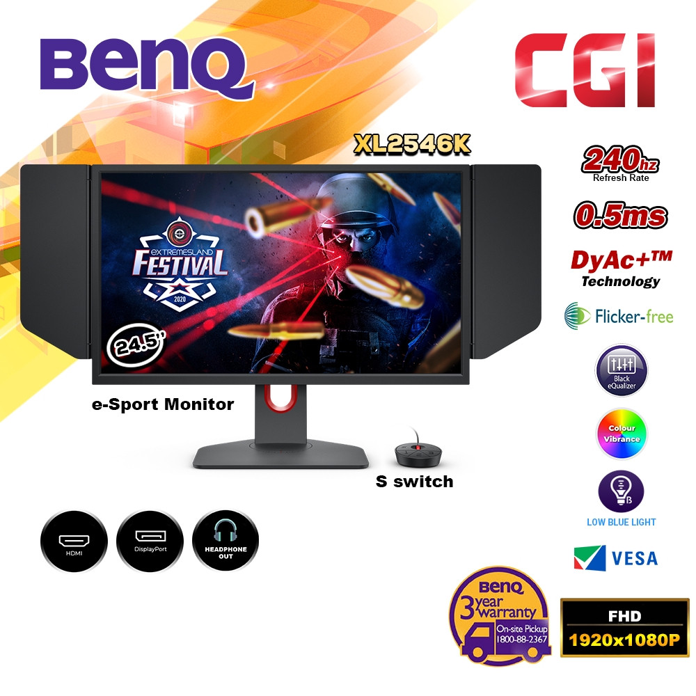 BenQ ZOWIE 24.5" XL2546K 240Hz 0.5ms DyAc+™  Esports Gaming Monitor