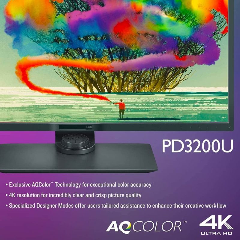 BenQ 32" PD3200U AQCOLOR 4K UHD IPS 60Hz 4ms 100% Rec.709 100% sRGB PIP PBP EyeCare Ergonomic Designer Monitor