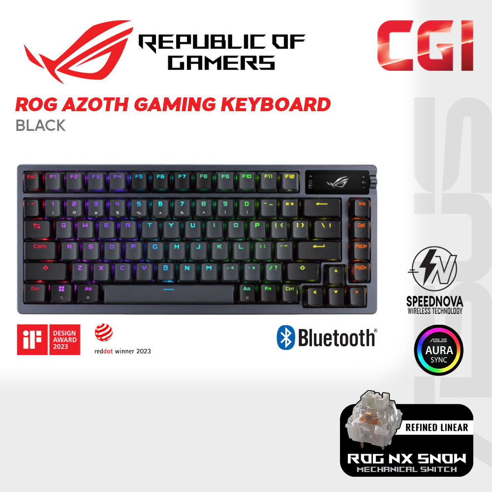 Asus M701 ROG Azoth OLED Display SpeedNova NX Mechanical Gaming Keyboard - Snow Switch