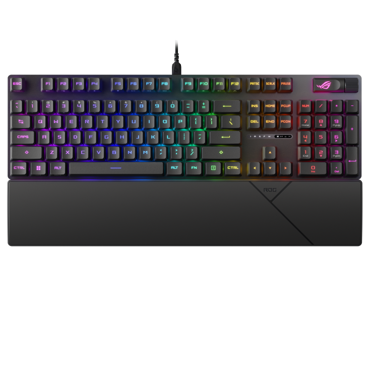 Asus XA12 ROG Strix Scope II RX ABS Doubleshot IP57 Aura Sync Ergonomic Wrist Rest Wired Gaming Keyboard