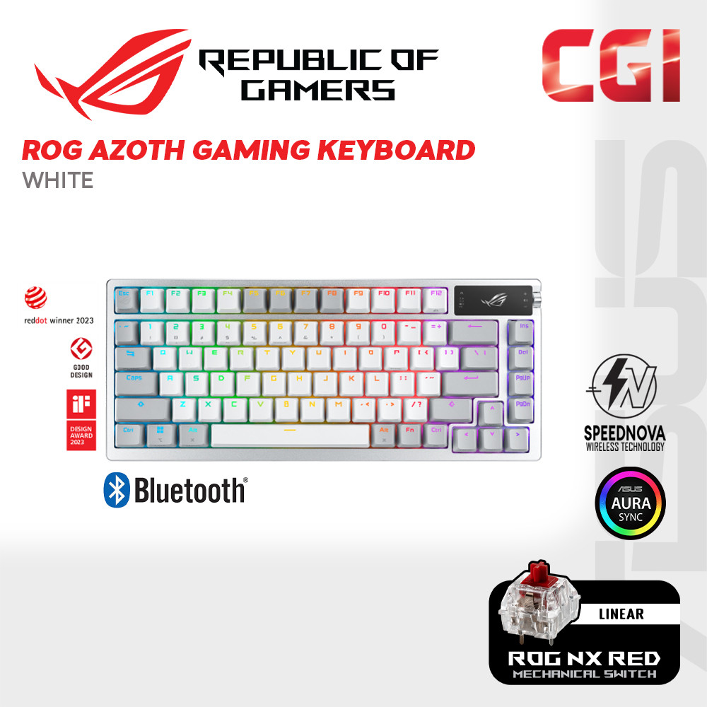 Asus M701 ROG Azoth OLED Display SpeedNova NX Mechanical Gaming Keyboard - Red Switch