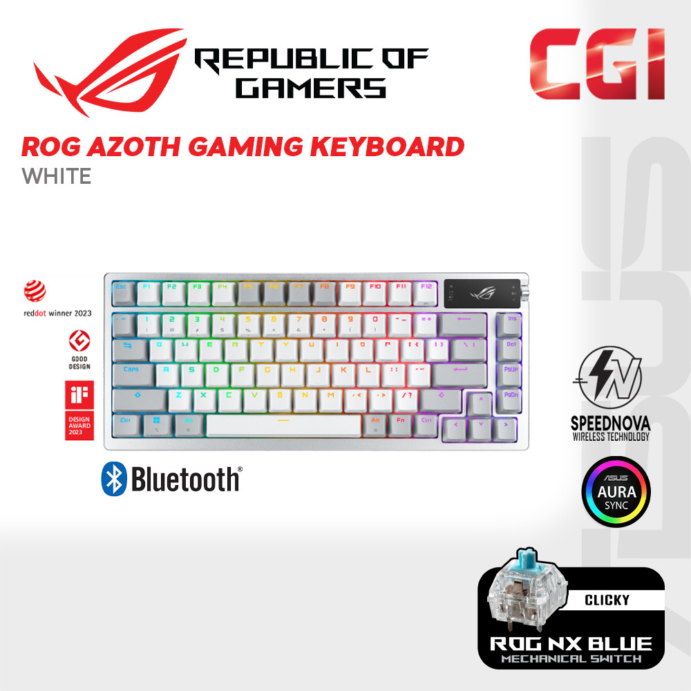 Asus M701 ROG Azoth OLED Display SpeedNova NX Mechanical Gaming Keyboard - Blue Switch