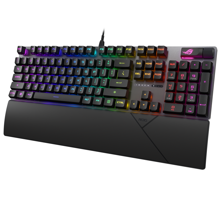 Asus XA12 ROG Strix Scope II RX ABS Doubleshot IP57 Aura Sync Ergonomic Wrist Rest Wired Gaming Keyboard
