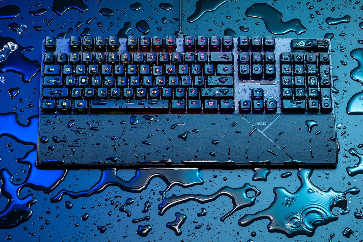 Asus XA12 ROG Strix Scope II RX ABS Doubleshot IP57 Aura Sync Ergonomic Wrist Rest Wired Gaming Keyboard