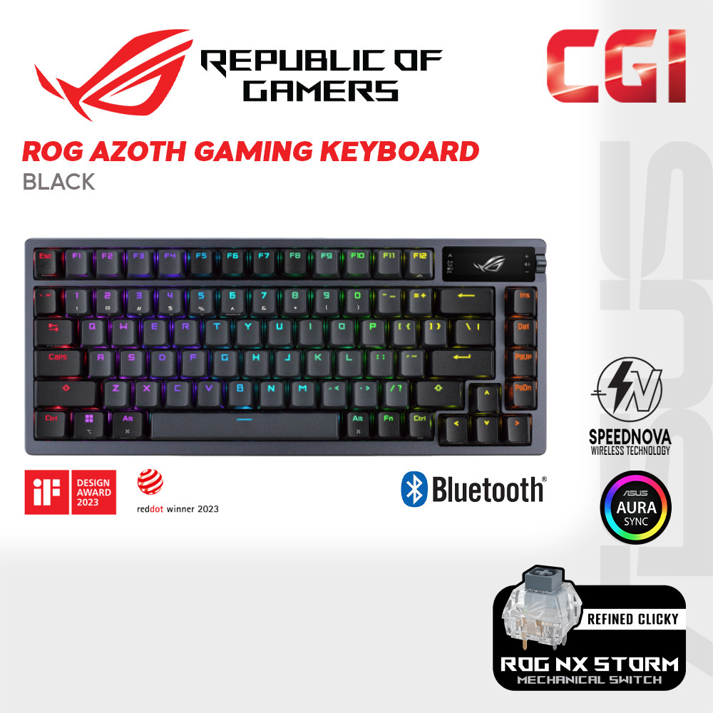 Asus M701 ROG Azoth OLED Display SpeedNova NX Mechanical Gaming Keyboard - Storm Switch
