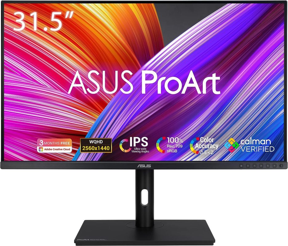 Asus 31.5'' Proart PA328QV IPS WQHD 75Hz Adaptive Sync HDR10 100% sRGB, 100% Rec.709, Color Accuracy ?E < 2, Calman Verified Ergonomic Monitor