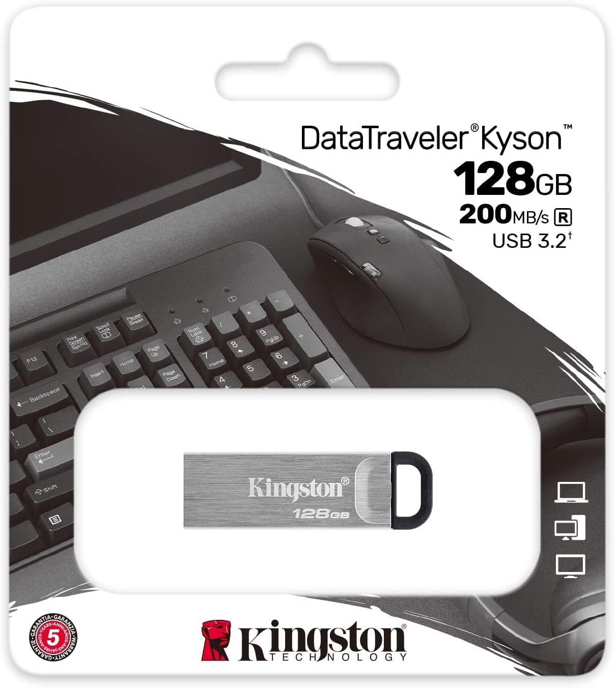 Kingston 128GB Data Traveler Kyson Type-A USB Flash Drive -  DTKN/128GB