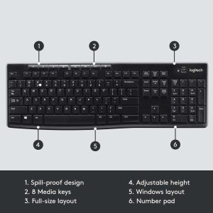 Logitech K270 Full Size Plug N Play Wireless Keyboard -920-003057