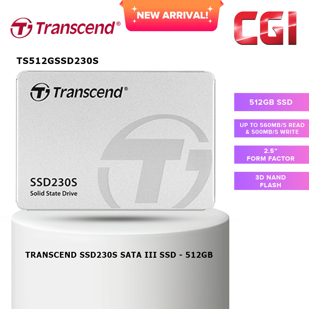 Transcend 2.5? 512GB SSD230S 3D NAND SATA III 6Gb/s SSD - TS512GSSD230S