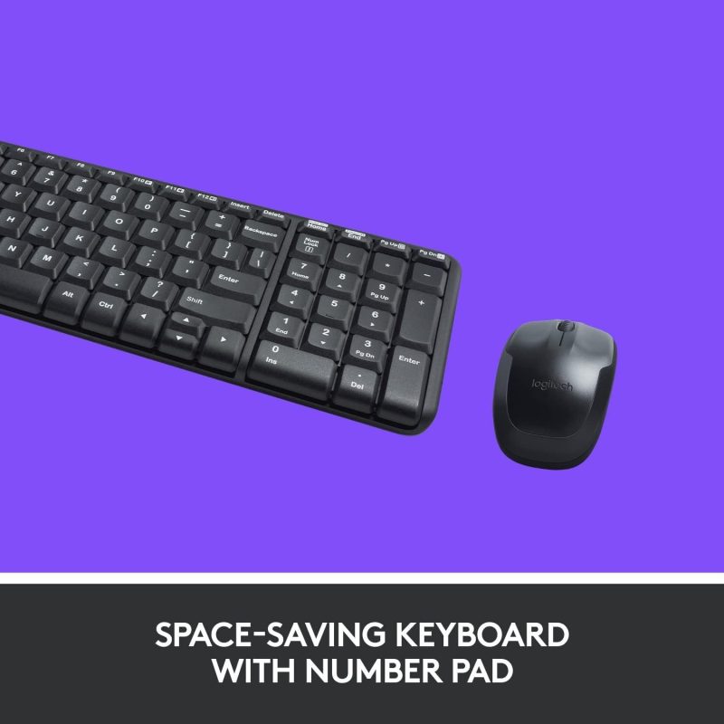 Logitech MK220 Compact Space Saving Wireless Keyboard & Mouse Combo - 920-003235