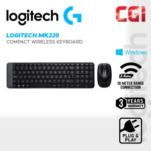 Logitech MK220 Compact Space Saving Wireless Keyboard & Mouse Combo - 920-003235
