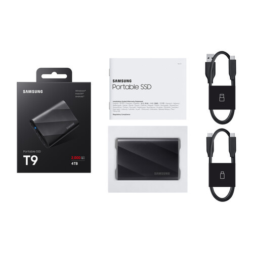 Samsung T9 1TB 2000 MB/s Drop Resistant USB 3.2 Gen 2 USB-C Portable SSD - MU-PG1T0B