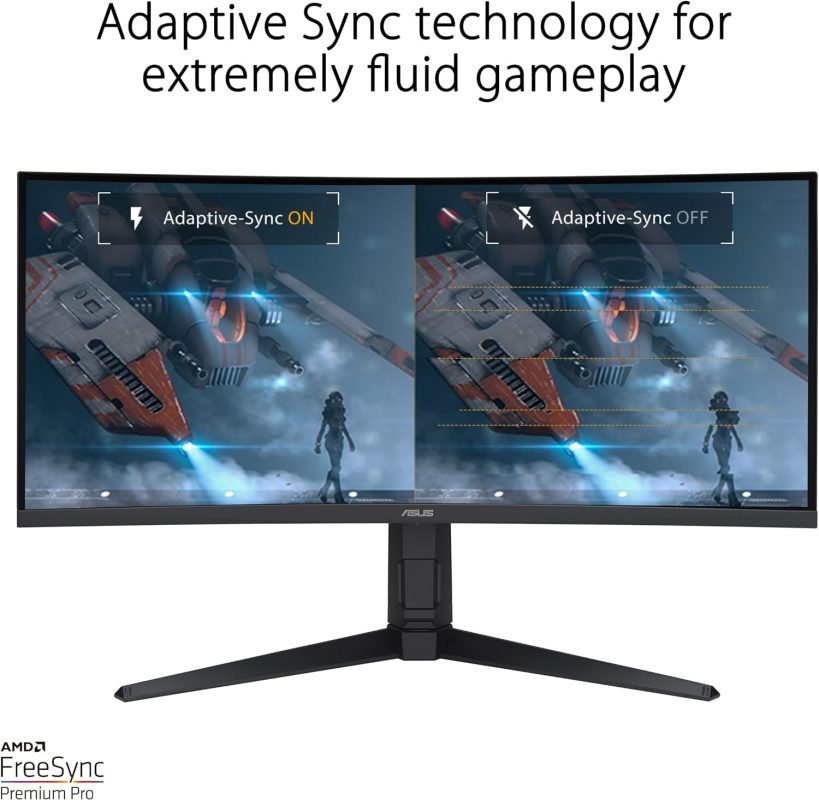 Asus 34" TUF Gaming VG34VQL3A VA QHD HDR10 Freesync Premium Pro Adaptive Sync 180Hz 1ms HDR Ultrawide Curved Ergonomic Gaming Monitor