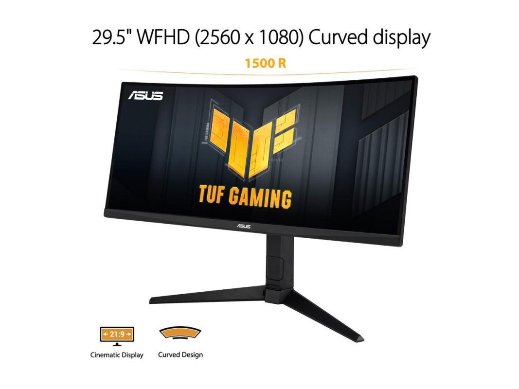 Asus 29.5" TUF Gaming VG30VQL1A VA WFHD HDR10 Freesync Premium Adaptive Sync 200Hz 1ms HDR Ultrawide Curved Ergonomic Gaming Monitor