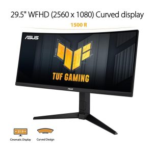 Asus 29.5" TUF Gaming VG30VQL1A VA WFHD HDR10 Freesync Premium Adaptive Sync 200Hz 1ms HDR Ultrawide Curved Ergonomic Gaming Monitor