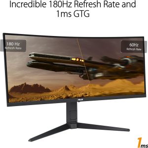 Asus 34" TUF Gaming VG34VQL3A VA QHD HDR10 Freesync Premium Pro Adaptive Sync 180Hz 1ms HDR Ultrawide Curved Ergonomic Gaming Monitor