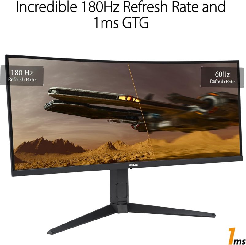 Asus 34" TUF Gaming VG34VQL3A VA QHD HDR10 Freesync Premium Pro Adaptive Sync 180Hz 1ms HDR Ultrawide Curved Ergonomic Gaming Monitor