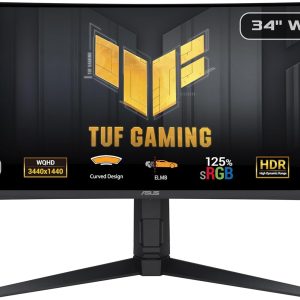 Asus 34" TUF Gaming VG34VQL3A VA QHD HDR10 Freesync Premium Pro Adaptive Sync 180Hz 1ms HDR Ultrawide Curved Ergonomic Gaming Monitor