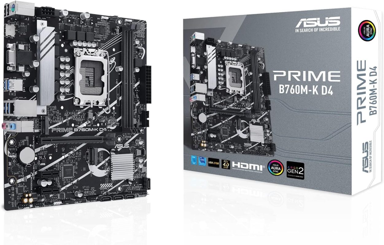Asus PRIME B760M-K-D4-CSM DDR4 LGA 1700 Motherboard Bundle i3-14100 / i5-14400 / i7-14700 / 13-12100 / i5-12400