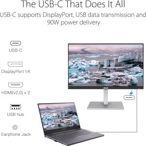 Asus 27" Proart PA278CGV IPS QHD Freesync 144Hz HDR400 95% DCI-P3 Color Accuracy ?E < 2 USB-C Ergonomic Professional Monitor