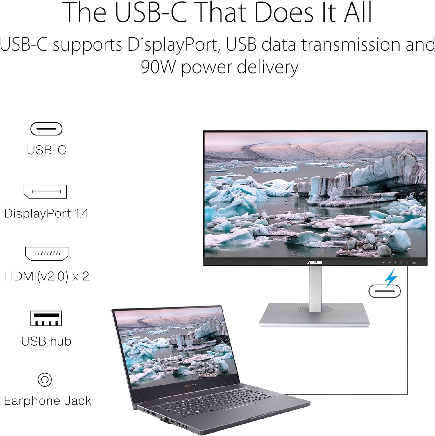 Asus 27" Proart PA278CGV IPS QHD Freesync 144Hz HDR400 95% DCI-P3 Color Accuracy ?E < 2 USB-C Ergonomic Professional Monitor