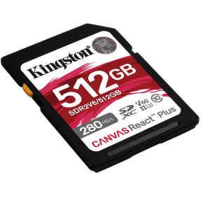 Kingston 512GB Canvas React Plus V60 UHS-II SD Memory Card - SDR2V6/512GB