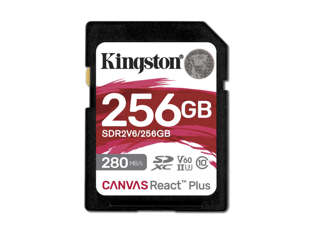 Kingston 256GB Canvas React Plus V60 UHS-II SD Memory Card - SDR2V6/256GB