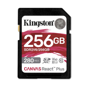 Kingston 256GB Canvas React Plus V60 UHS-II SD Memory Card - SDR2V6/256GB