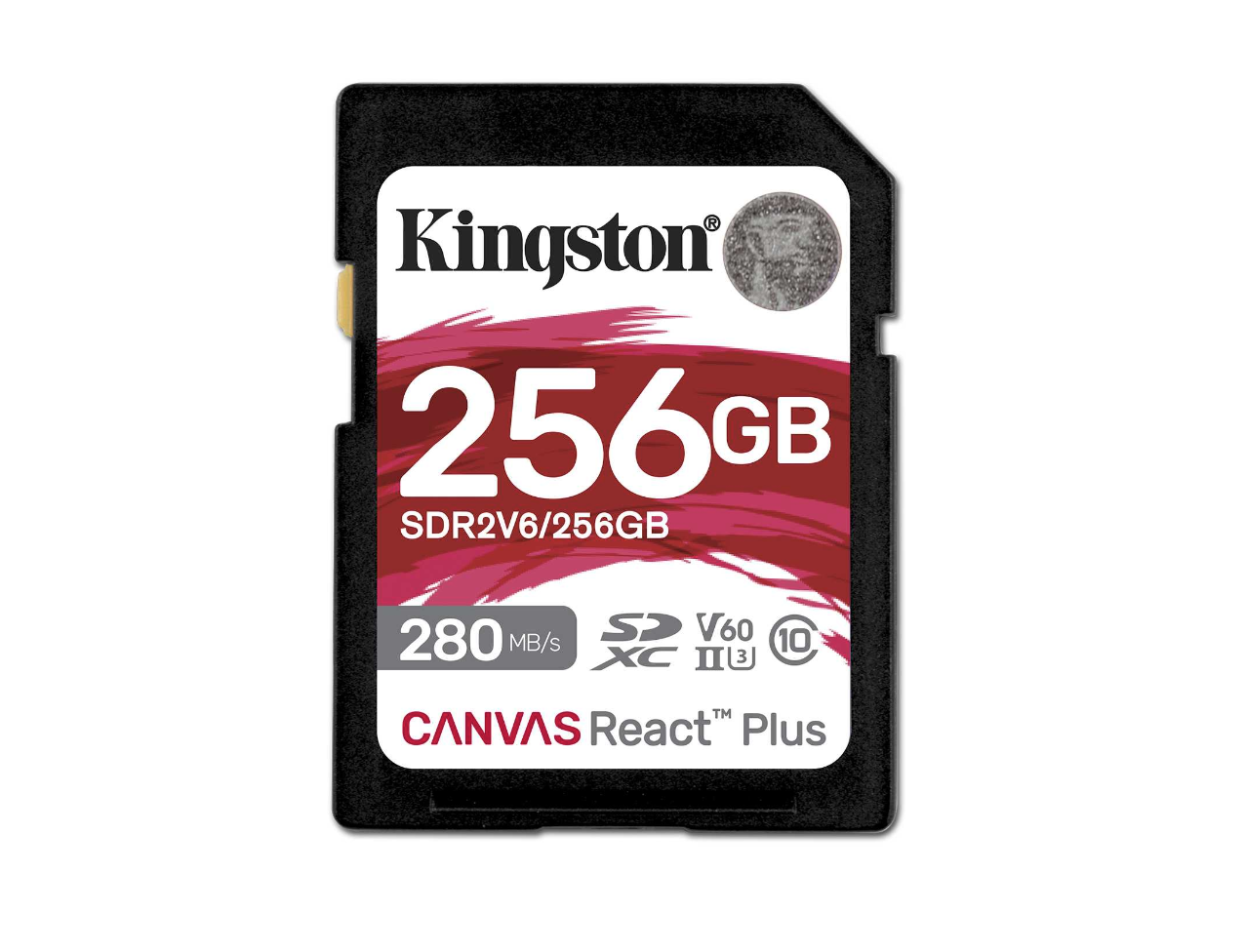 Kingston 256GB Canvas React Plus V60 UHS-II SD Memory Card - SDR2V6/256GB
