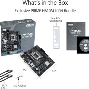 Asus PRIME H610M-K-D4-CSM DDR4 LGA 1700 Motherboard Bundle i3-14100 / i5-14400 / i3-12100 / i5-12400