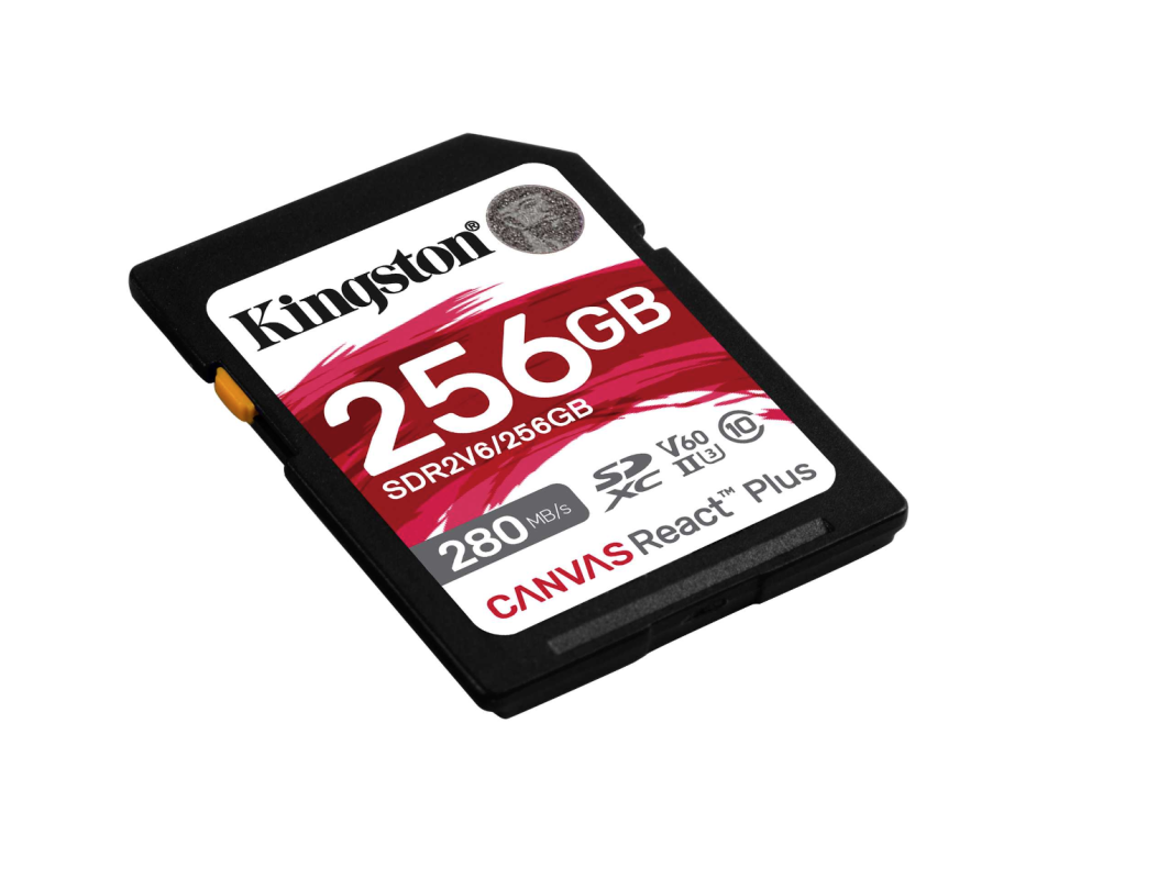 Kingston 256GB Canvas React Plus V60 UHS-II SD Memory Card - SDR2V6/256GB
