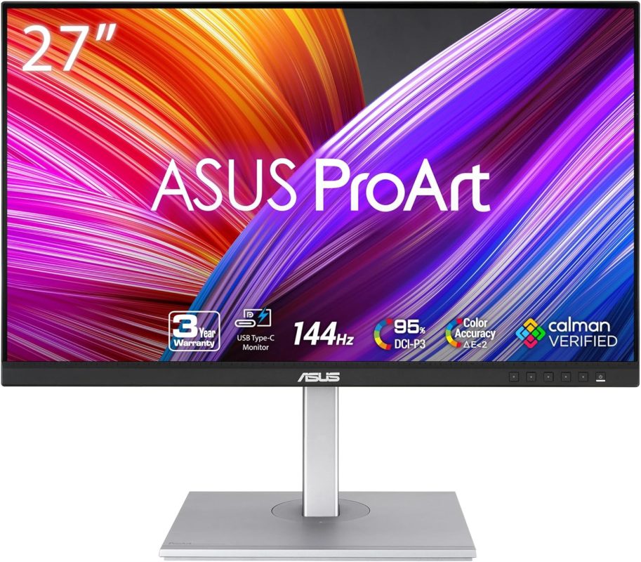 Asus 27" Proart PA278CGV IPS QHD Freesync 144Hz HDR400 95% DCI-P3 Color Accuracy ?E < 2 USB-C Ergonomic Professional Monitor