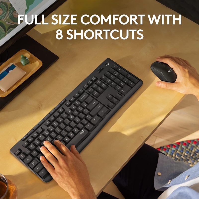 Logitech MK295 Silent Touch Spill Resistant Wireless Keyboard Mouse Combo - 920-009814