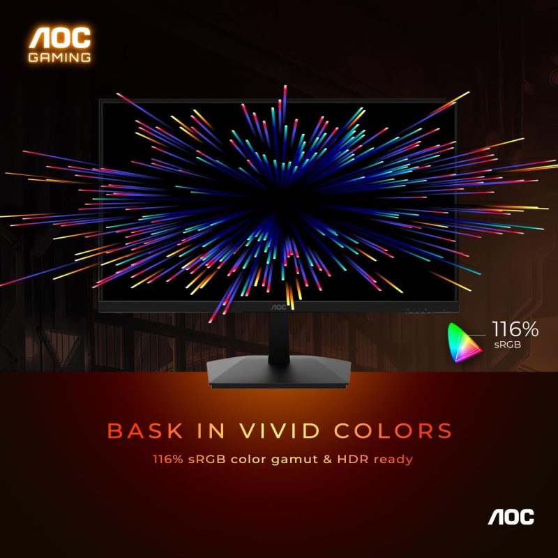 AOC 24" 24G15N VA FHD HDR10 Adaptive Sync 180Hz 1ms Frameless Gaming Monitor