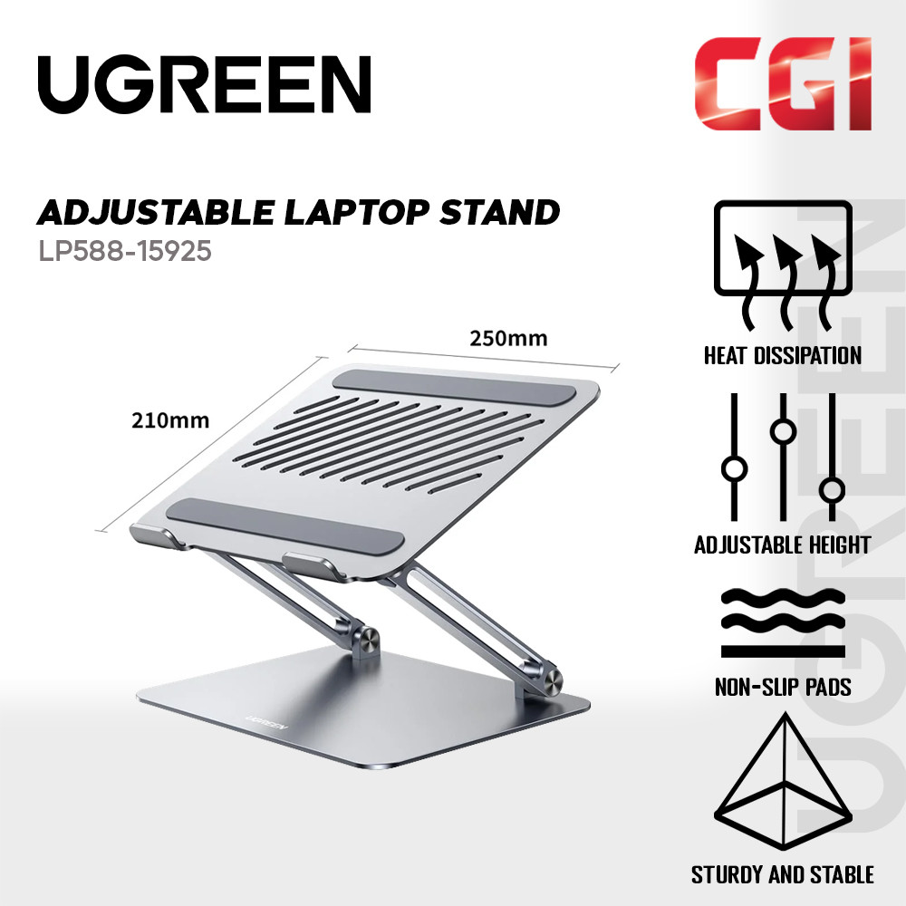 UGreen Adjustable Alaminium Alloy Laptop Stand - Silver