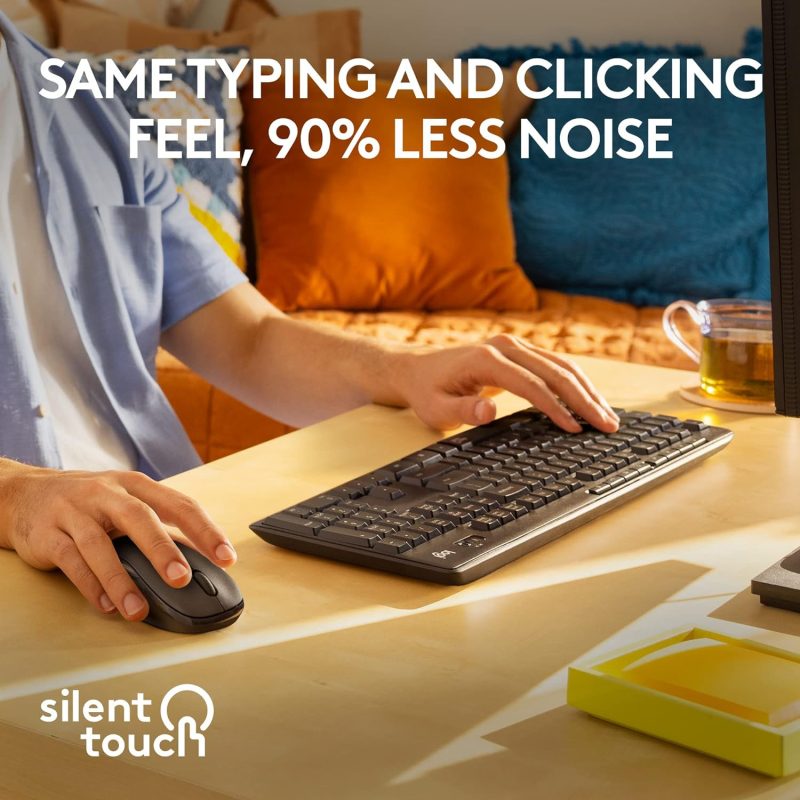 Logitech MK295 Silent Touch Spill Resistant Wireless Keyboard Mouse Combo - 920-009814