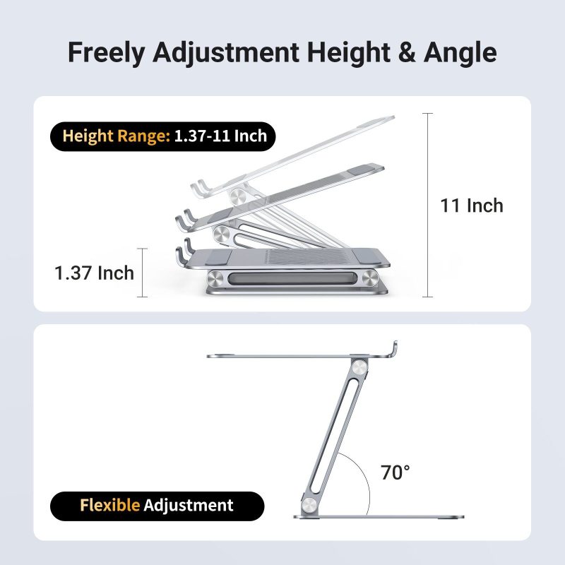 UGreen Adjustable Alaminium Alloy Laptop Stand - Silver