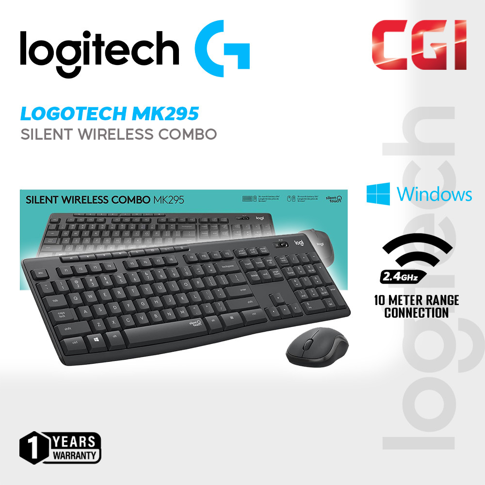 Logitech MK295 Silent Touch Spill Resistant Wireless Keyboard Mouse Combo - 920-009814