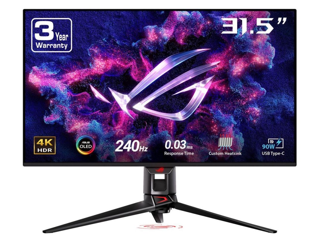Asus 31.5" ROG Swift OLED PG32UCDM QD-OLED 4K 240Hz 0.03ms G-Sync HDR400 Delta E<2 USB-C Gaming Monitor