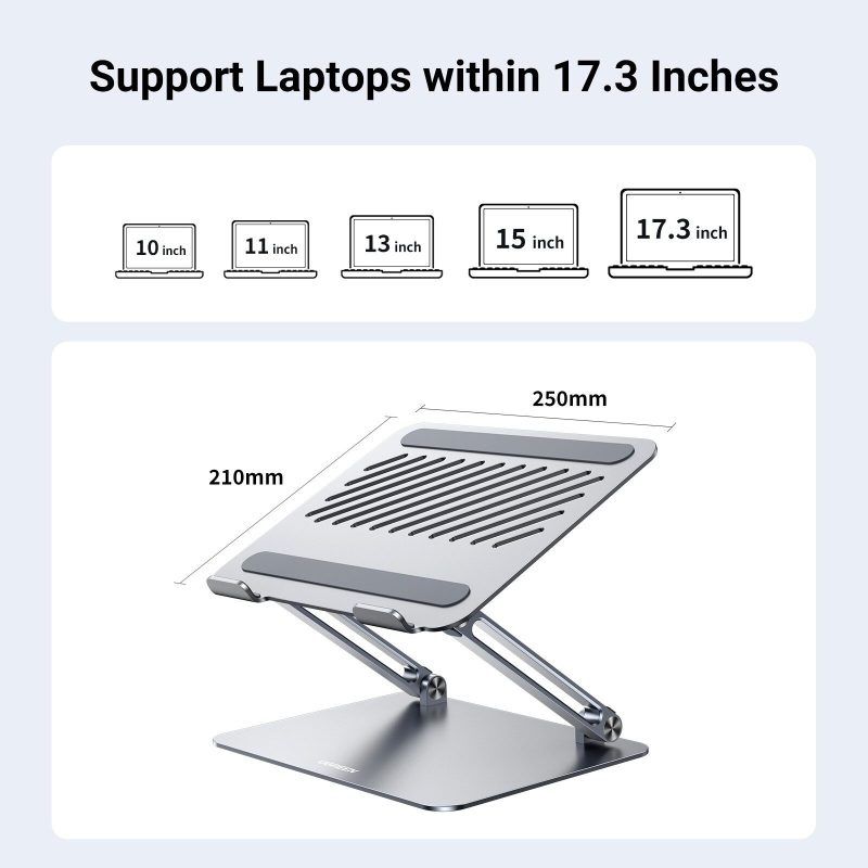 UGreen Adjustable Alaminium Alloy Laptop Stand - Silver