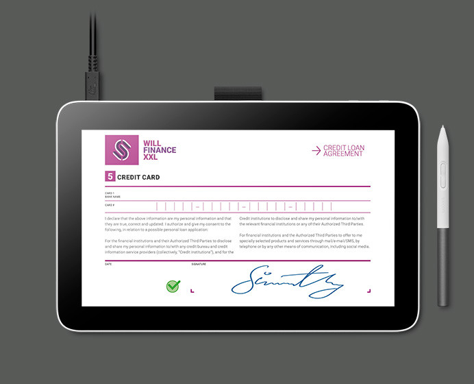 Wacom 11.6" DTC121 FHD USB Powered LCD Signature Display