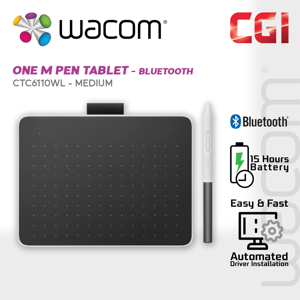 Wacom One M Bluetooth Pen Tablet (Medium) - CTC6110WL