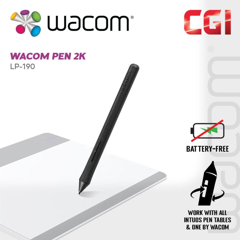 Wacom 2K Pen For Intous Cordless Battery-Free - LP-190-0K-01-CA
