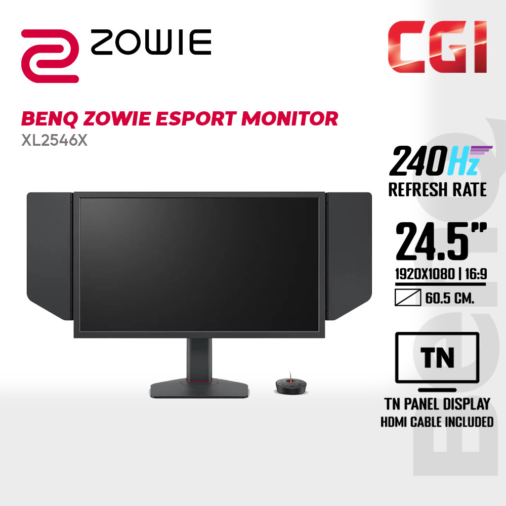 BenQ 24.5" Zowie XL2546X TN FHD 240Hz 0.5ms DyAc+2 S-Switch Shielding Hood Height Adjustable Gaming Monitor