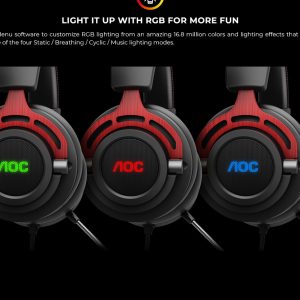 AOC GH300 Lightweight RGB Wired Gaming Headset