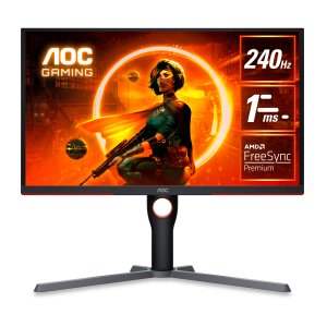 AOC 24.5" 25G3ZM VA FHD Freesync Premium Adaptive Sync 240Hz 0.5ms Frameless Ergonomic Gaming Monitor